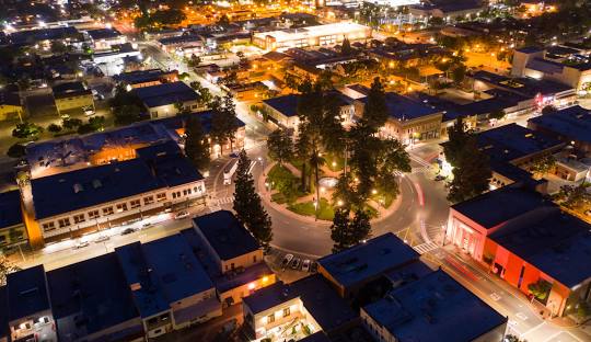 Old Towne Orange in Night Downtown